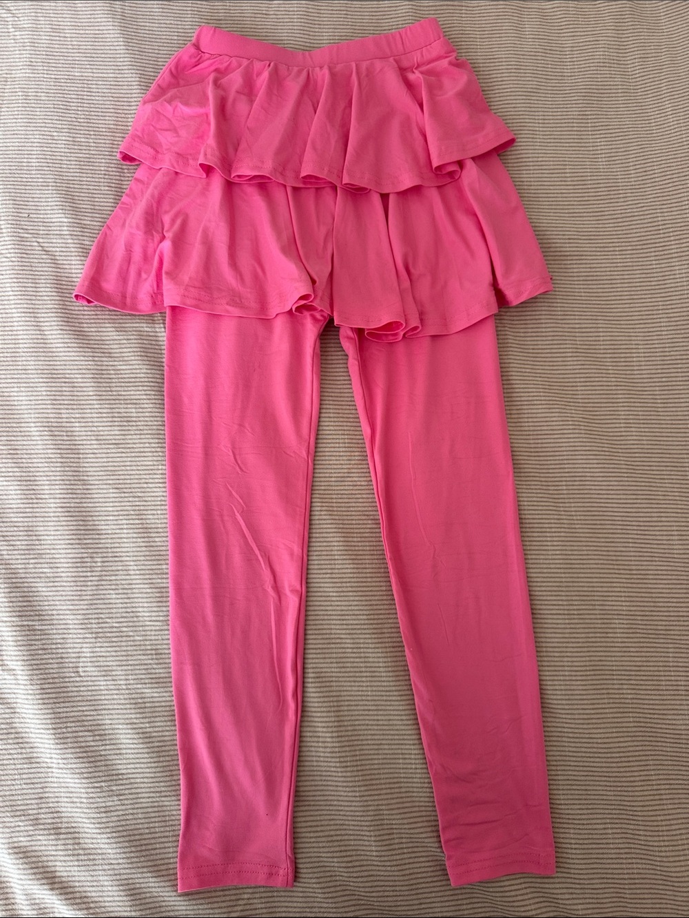 Girls' Pink Tiered Skirted Leggings